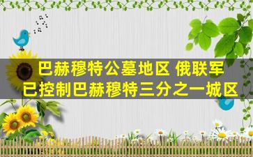 巴赫穆特公墓地区 俄联军已控制巴赫穆特三分之一城区